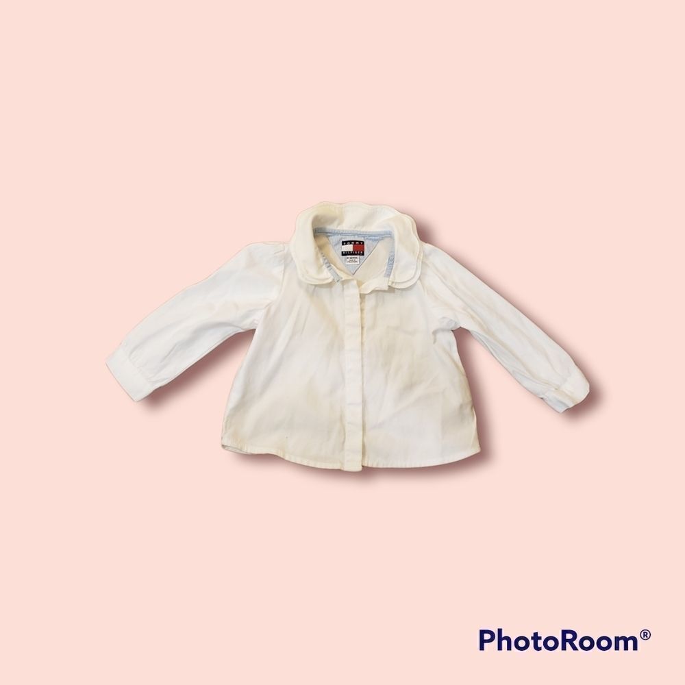 TOMMY HILFIGER AND Gap girls white blouses sz 6-12 months